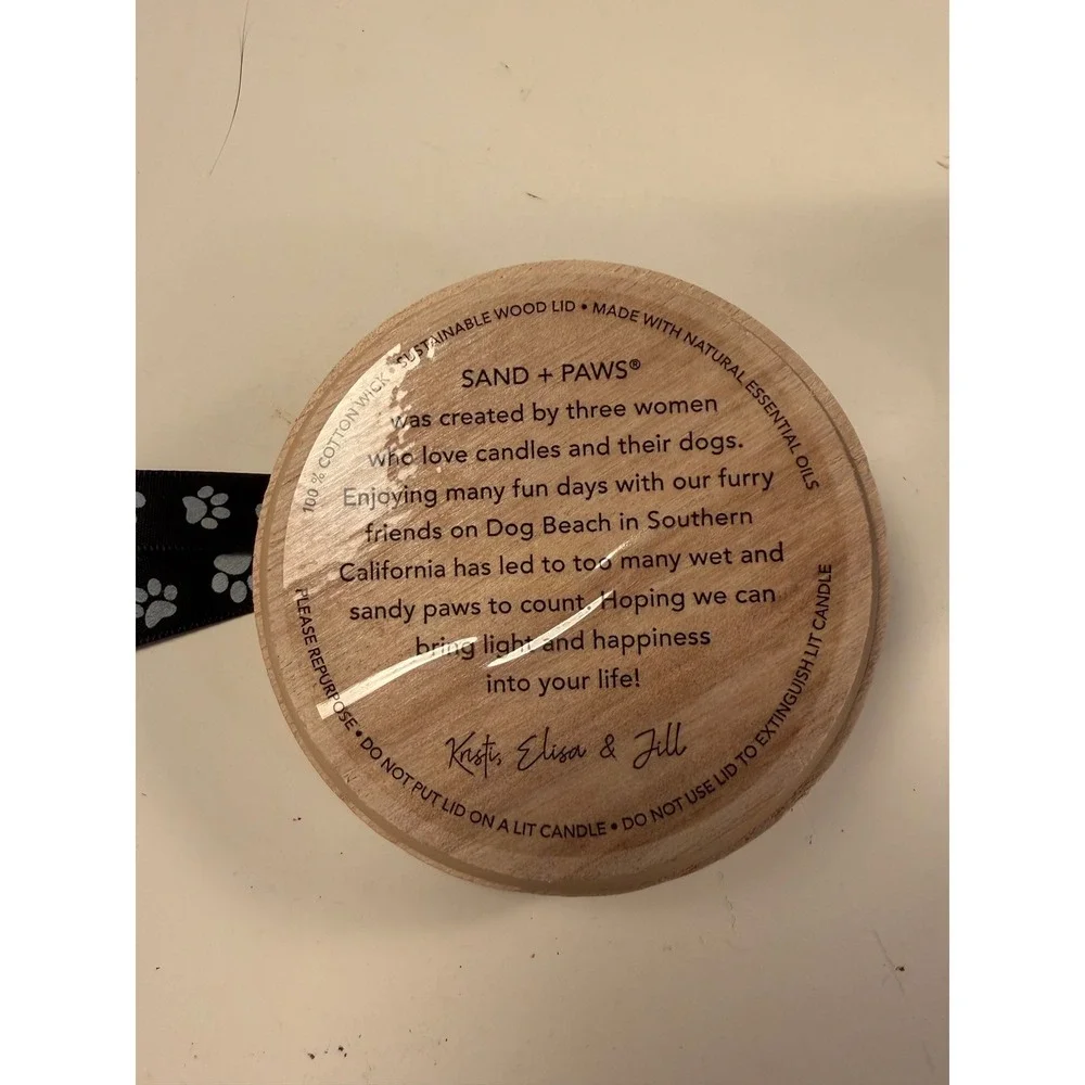 Sand + Paws California Citron Pet Odor Neutralizing‎ Candle with Wood Lid 11.5oz